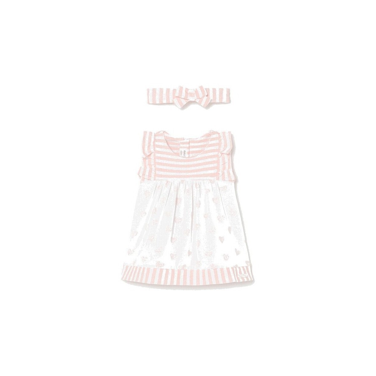 Mayoral  1802 VESTIDO COMBINADO PUNTO Rosa  Růžová