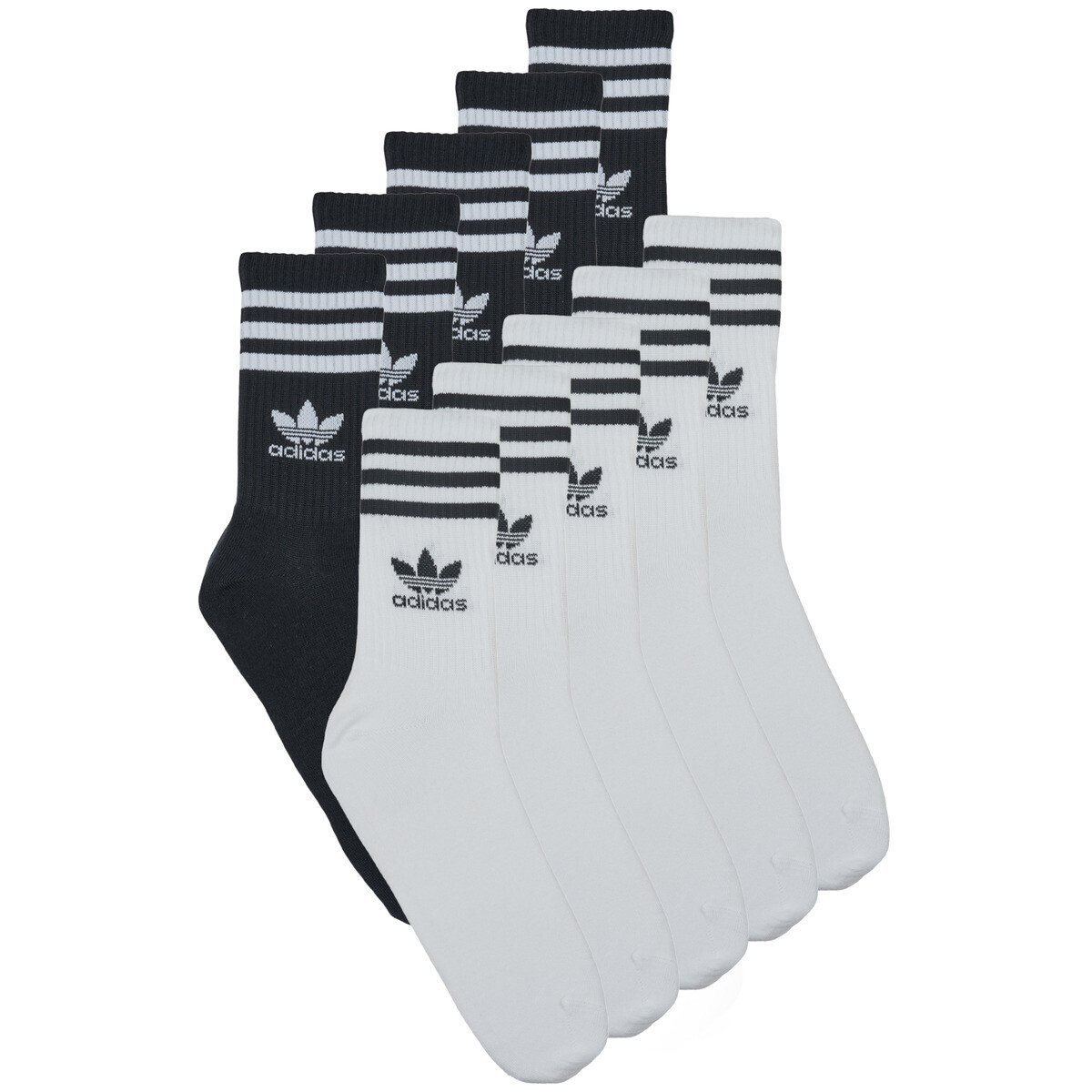 adidas  3-Stripes Crew Socks 10 Pairs  Bílá
