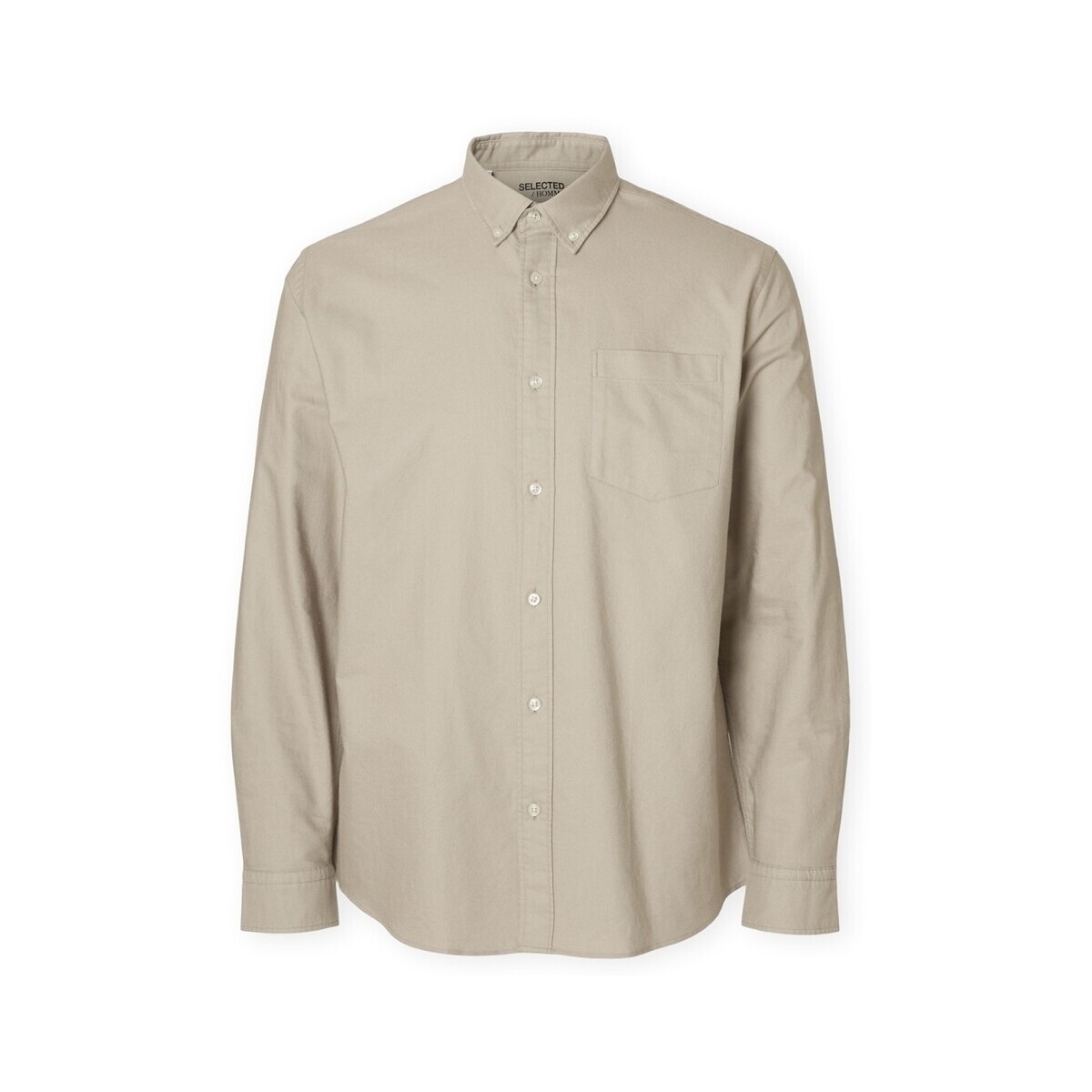 Selected  Noos Regrick Oxford Shirt - Pure Cashemere  Béžová
