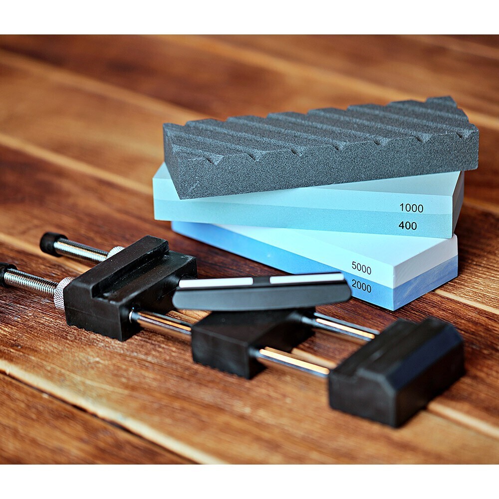 Sada brusných kamenů Risam Začátečník včetně vodítka, srovnávače a držáku