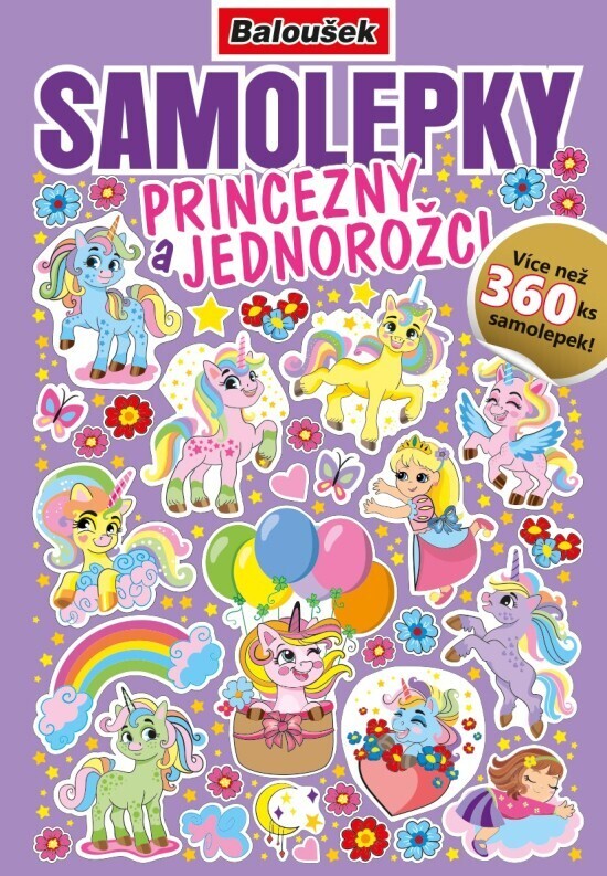 Baloušek Samolepkový sešit A5 - Princezny a jednorožci - BOSS005