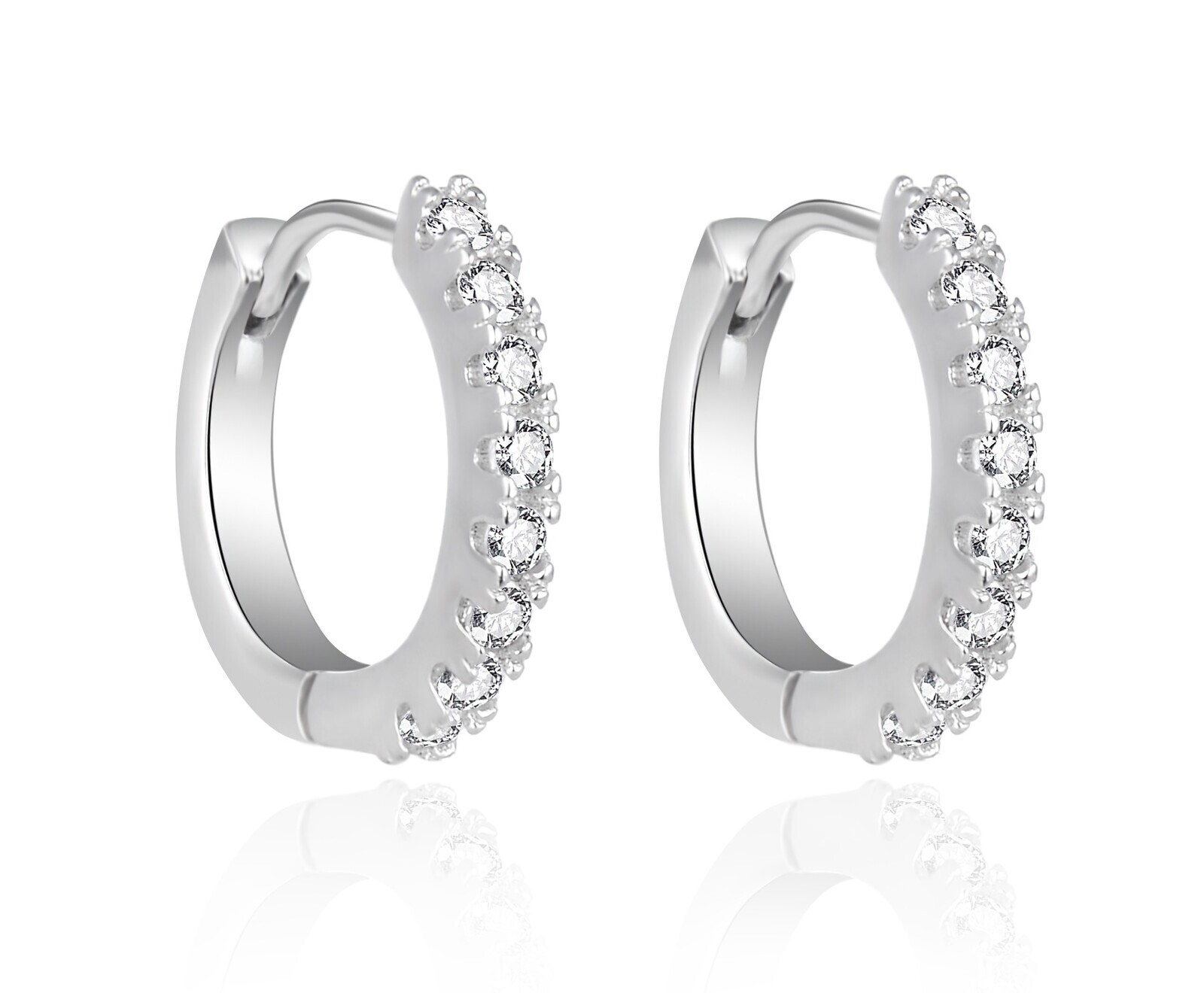 Agato Slušivé kruhové náušnice se zirkony AGT-E201KW