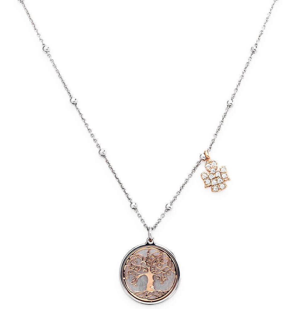 Amen Růžově pozlacený stříbrný náhrdelník CLAL