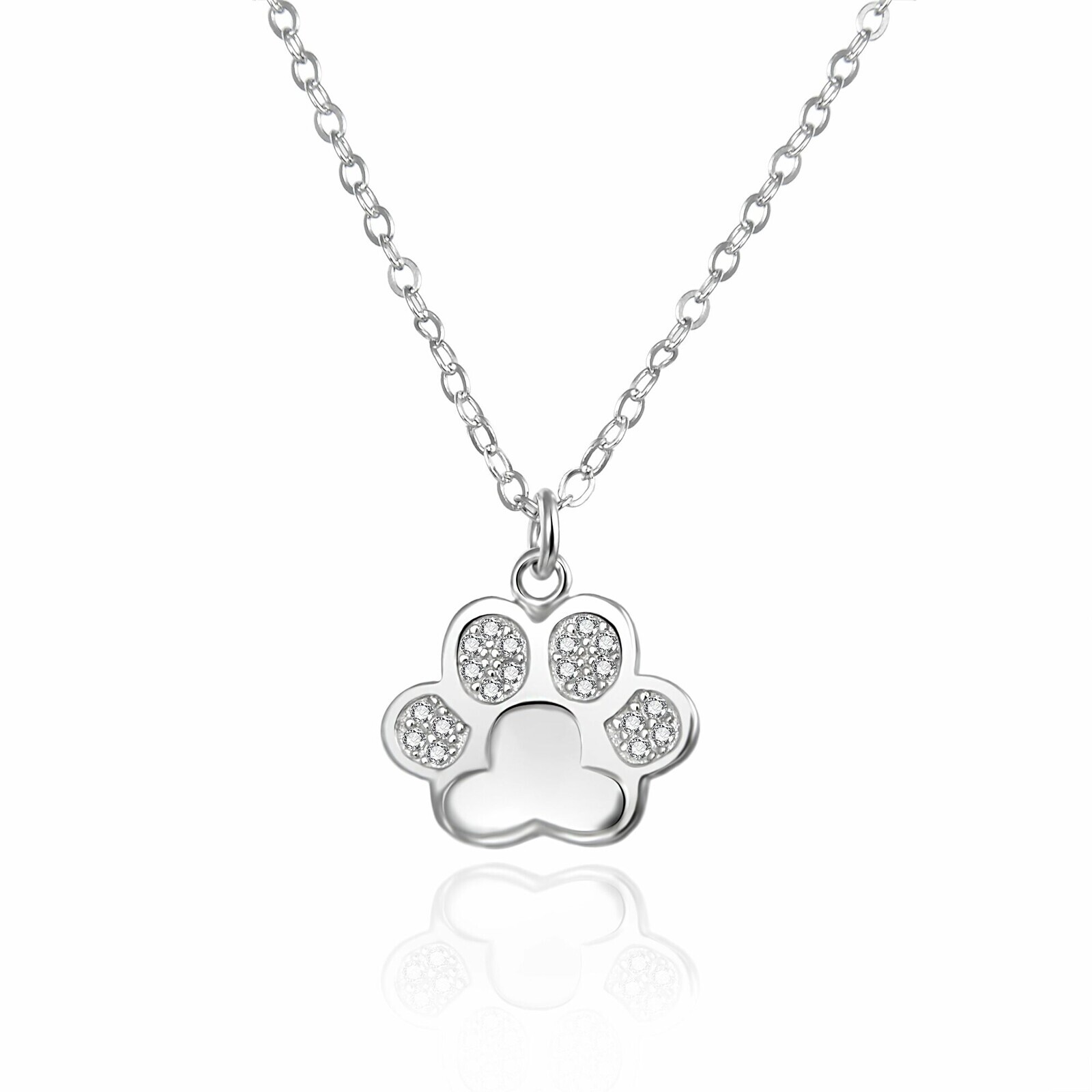 Agato Dívčí stříbrný náhrdelník Tlapka AGT-ND03W