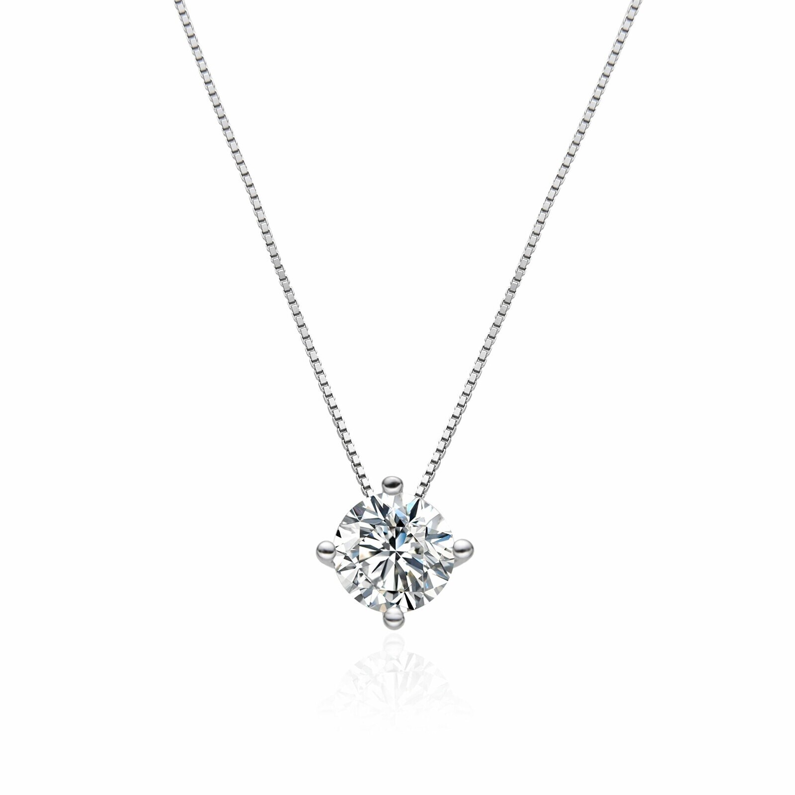 Agato Slušivý stříbrný náhrdelník s čirým zirkonem AGT-N052W
