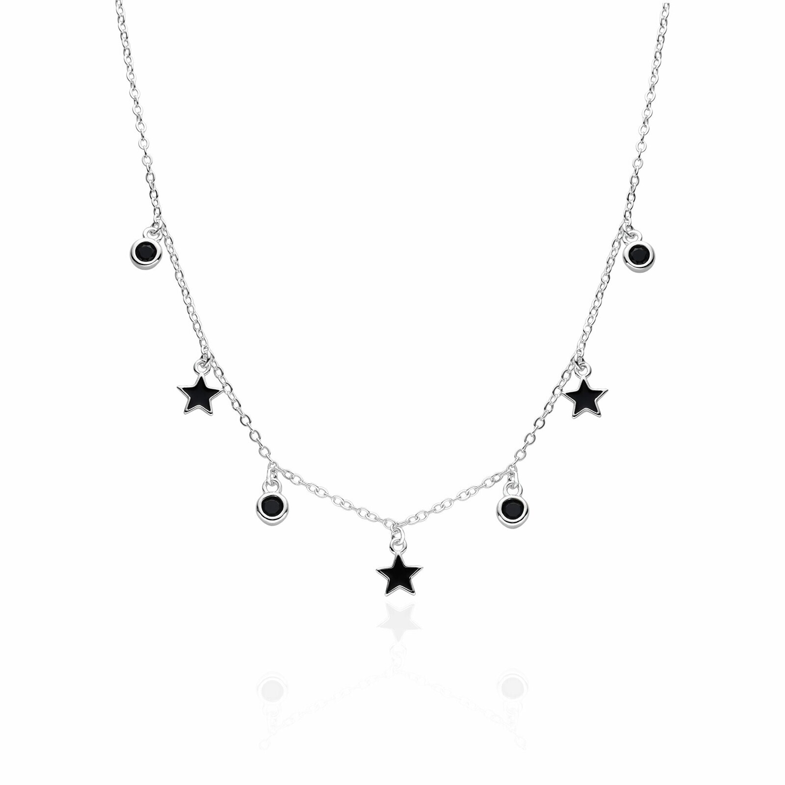 Agato Stříbrný náhrdelník s přívěsky AGT-N049BK