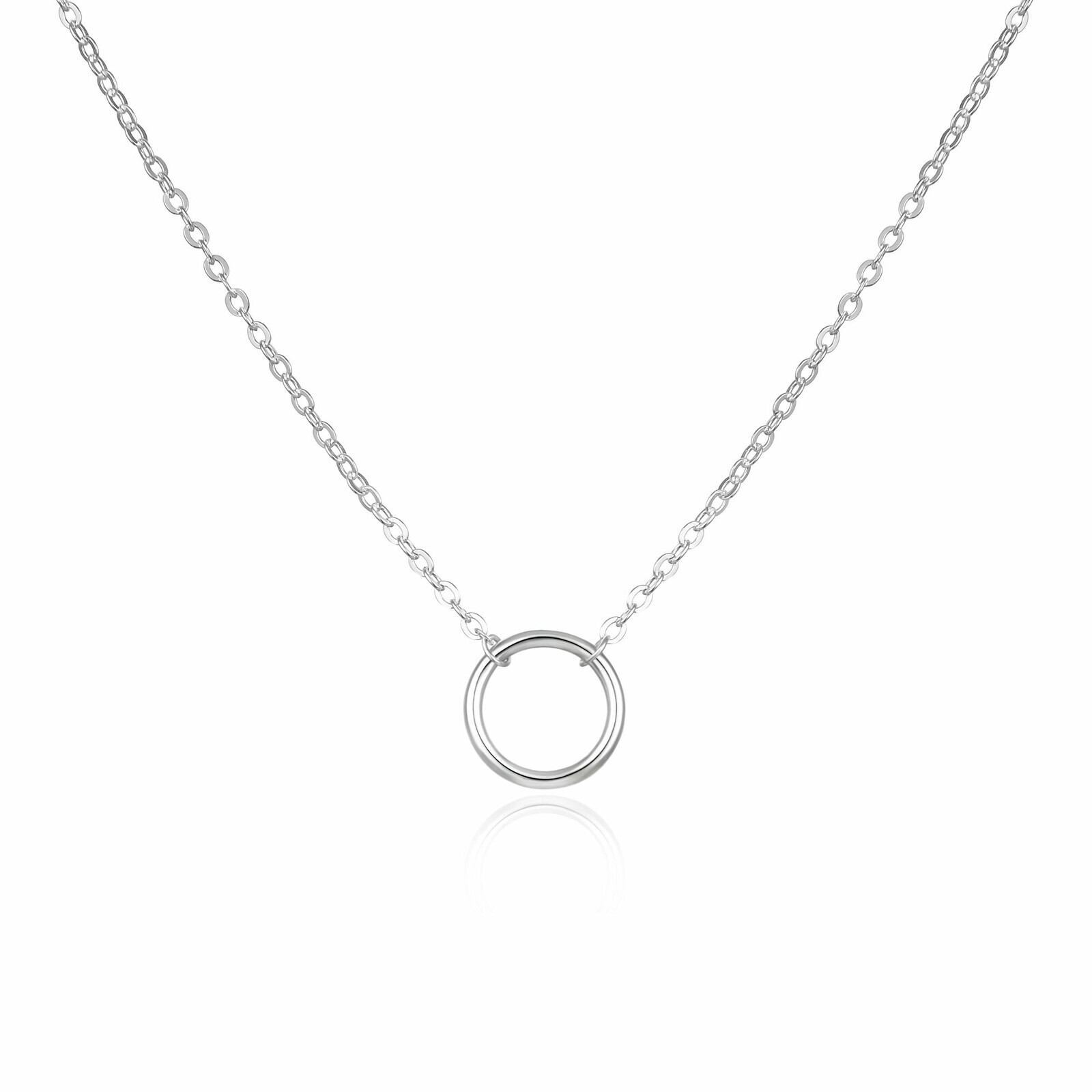 Agato Něžný stříbrný náhrdelník Kroužek AGT-N034X