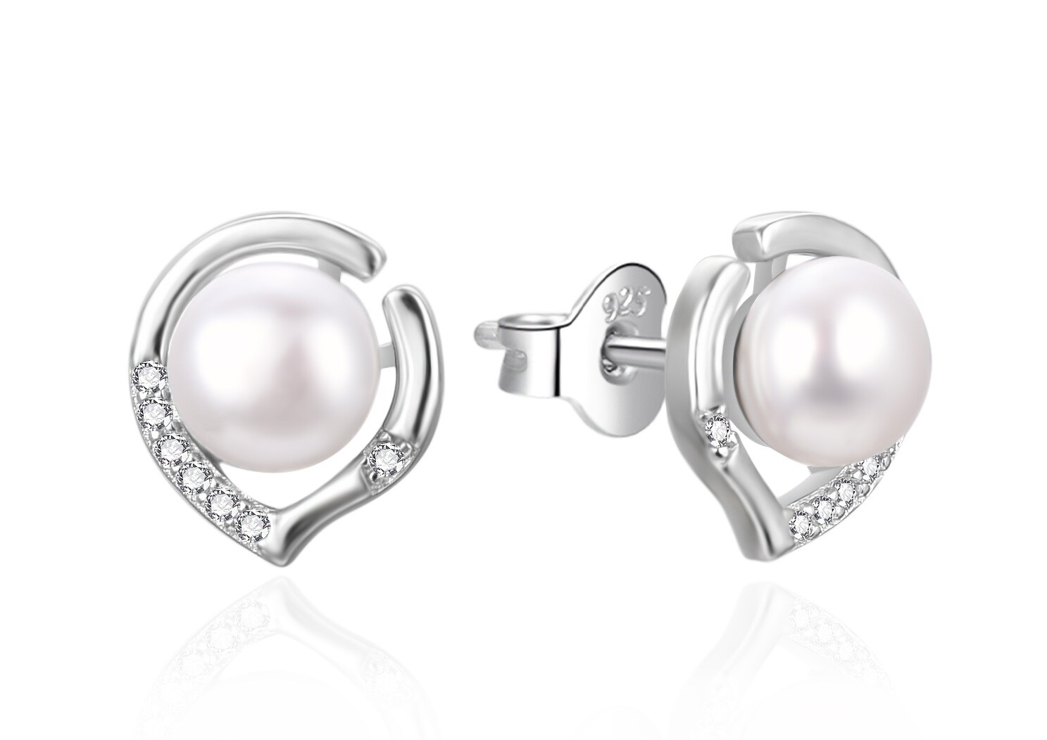 Agato Stříbrné náušnice s pravou sladkovodní perlou AGT-E240PW-P