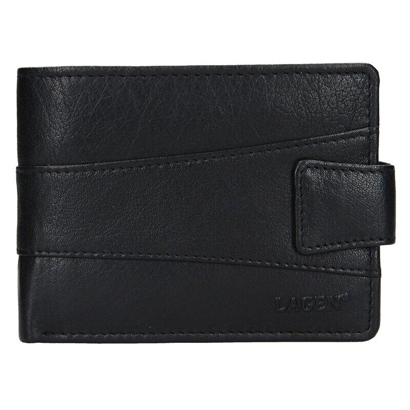 Lagen V-98 černá pánská kožená peněženka