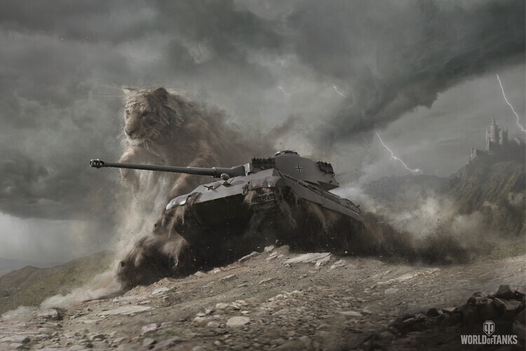 Europosters Plakát, Obraz - World of Tanks - Tiger II, 40 × 26.7 cm