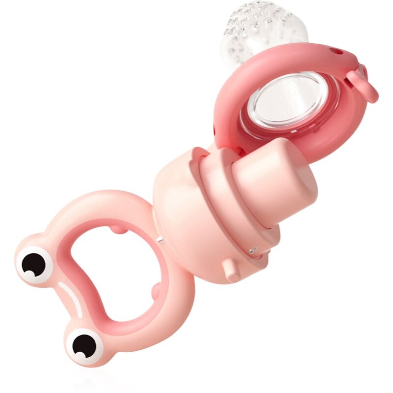 BabyOno Silicone Food Feeder 6m+ krmící kousátko Pink Frog 1 ks