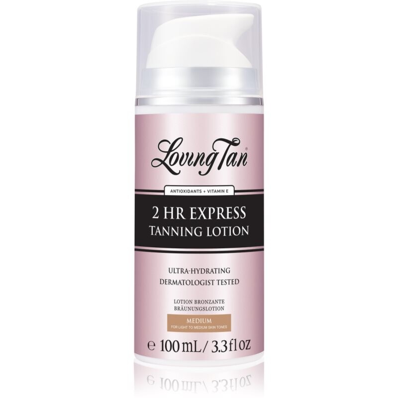 Loving Tan 2 HR Express hydratační samoopalovací mléko odstín Medium 100 ml
