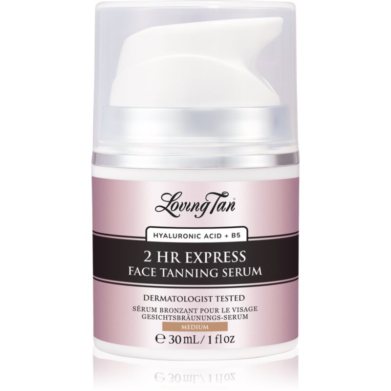 Loving Tan 2 HR Express samoopalovací sérum na obličej odstín Medium 30 ml