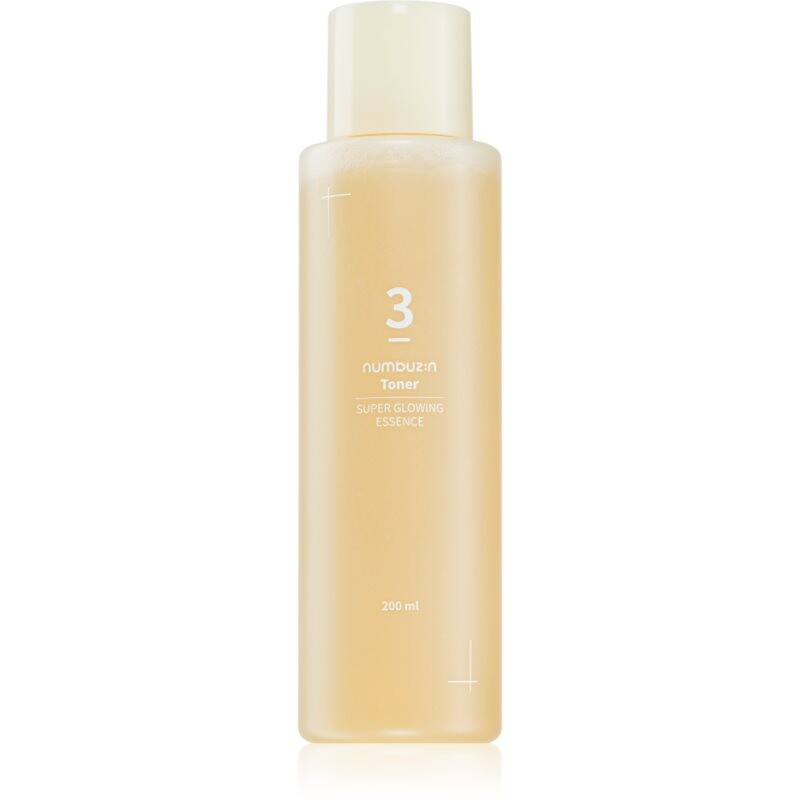 Numbuzin No. 3 Super Glowing Essence Toner rozjasňující tonikum pro obnovu pevnosti pleti 200 ml