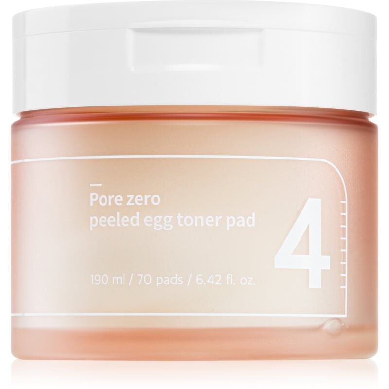 Numbuzin No. 4 Pore Zero Peeled Egg Toner Pad peelingové pleťové tamponky proti lesknutí pleti a rozšířeným pórům 70 ks