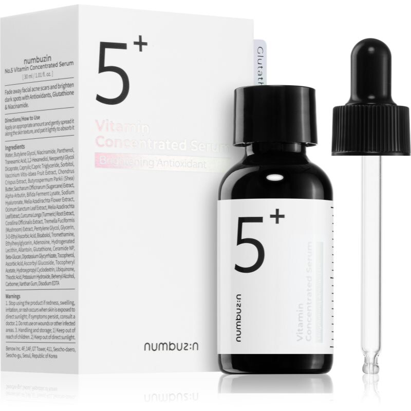 Numbuzin No. 5 Glutathione Vitamin Concentrated Serum koncentrované pleťové sérum pro pleť s hyperpigmentací 30 ml