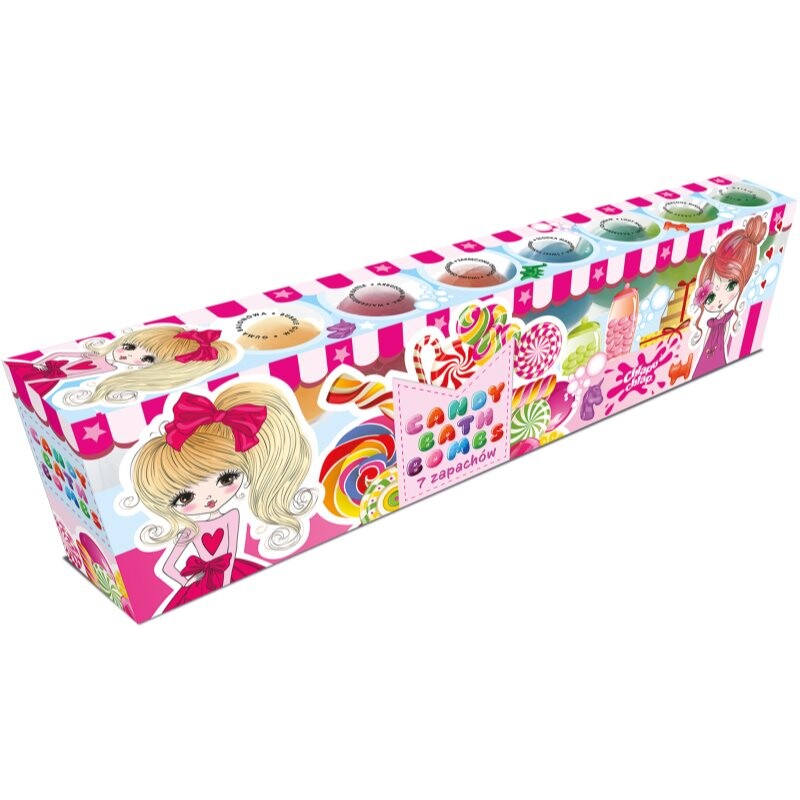 Chlapu Chlap Candy Shop šumivé koule do koupele pro děti 7x50 g