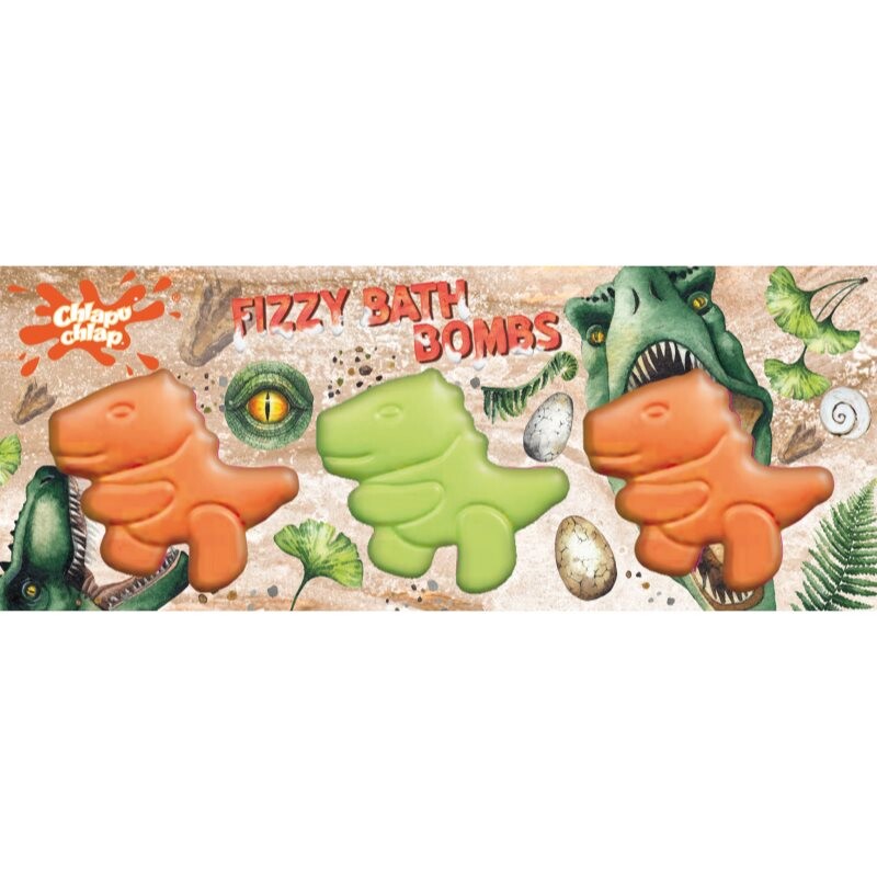 Chlapu Chlap Dinosaurs šumivé koule do koupele pro děti 3x70 g