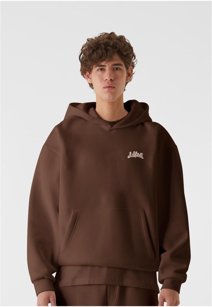 LOST YOUTH OVERSIZED HOODIE - CHAOS FLOW - choclate brown XXL