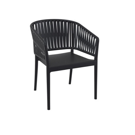 SIESTA Plastová židle PORTOFINO ARMCHAIR - barva černá + podsedák zdarma