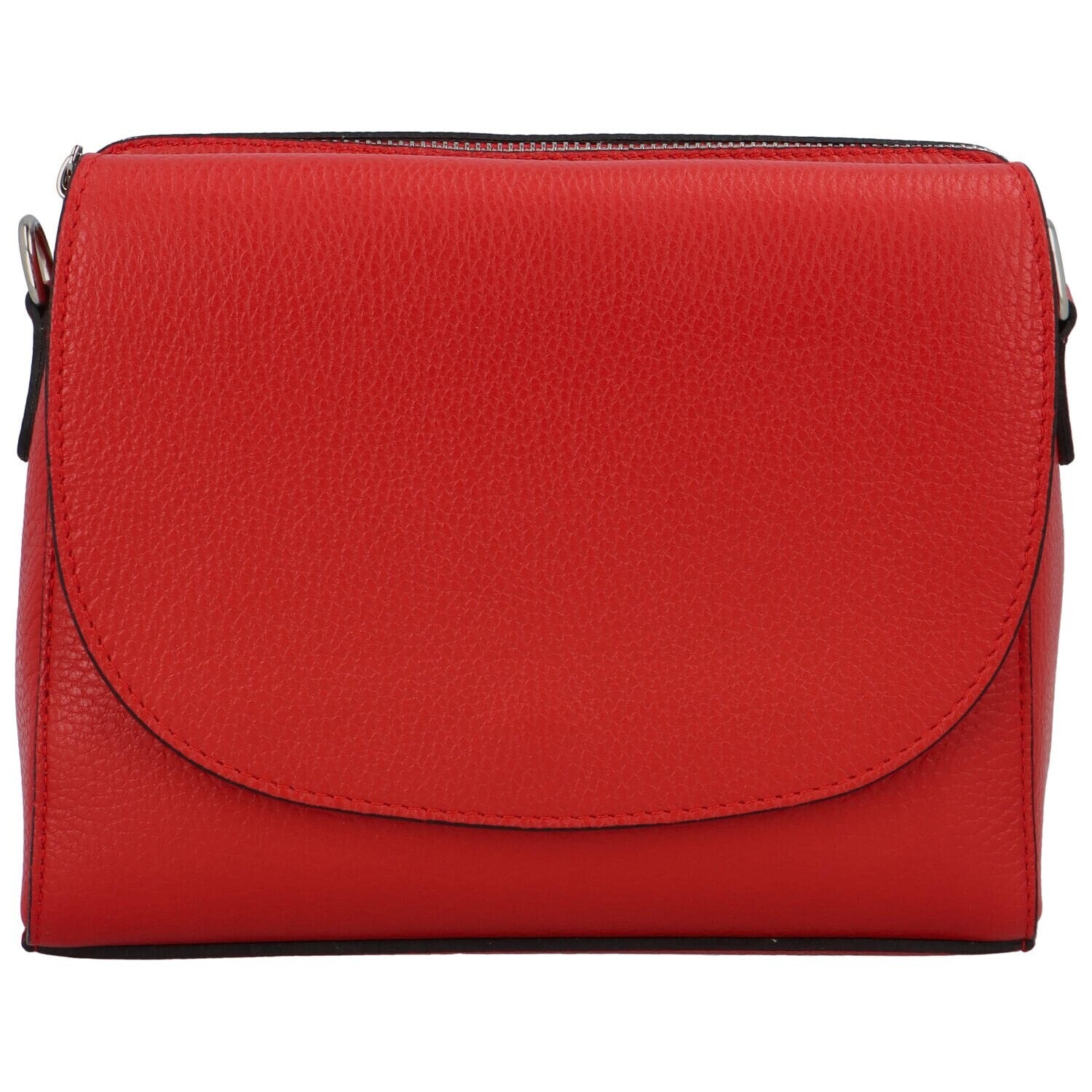 Minimalistická dámská kožená kabelka Eva, červená