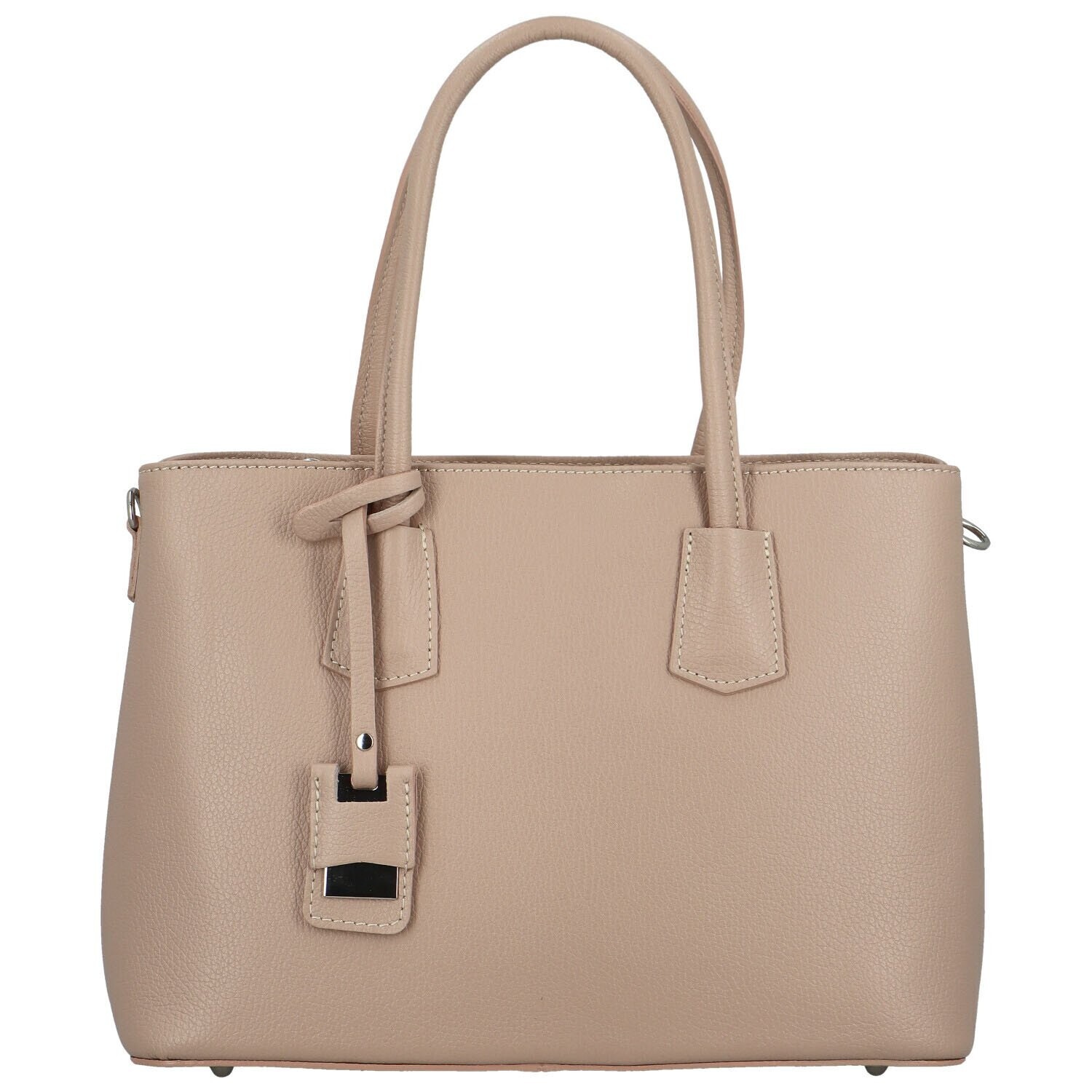 Elegantní dámská kožená kabelka do ruky Selina, pudrová