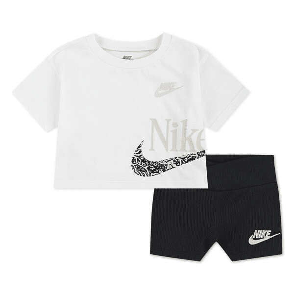 Nike kids girl wild flower boxy tee short 12m