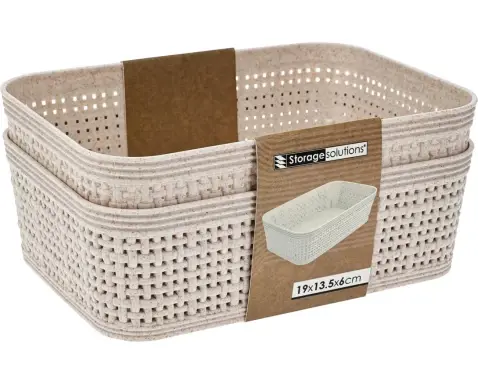 Úložný košík (2 ks) 19x13,5 cm, béžový