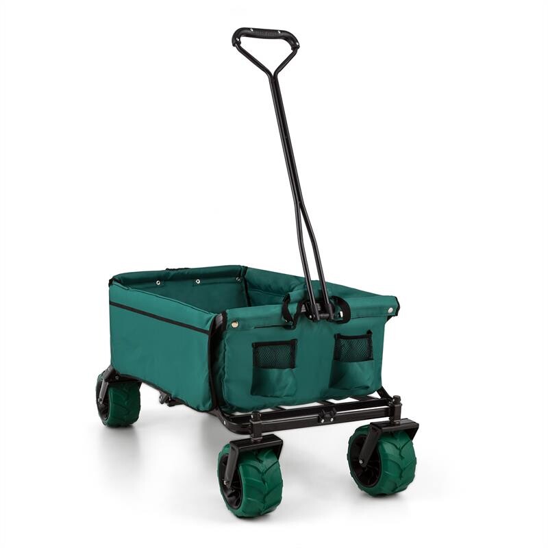 DURAMAXX Zelený ruční skládací vozík The Green Bollerwagen, 70 kg, 90 l, široká kola 10 cm