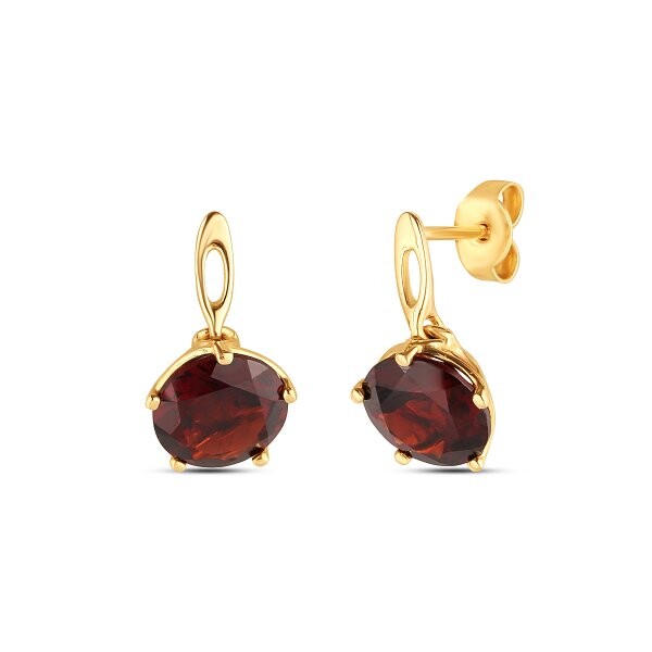 Náušnice s granátem 234-956-GR4270 2.35g