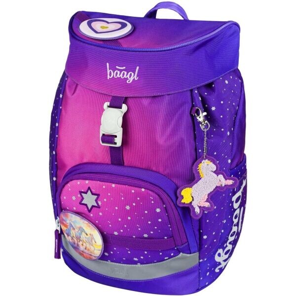 BAAGL AIRY SRDCE Školní batoh, fialová, velikost