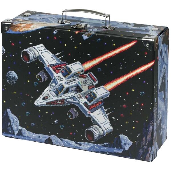 BAAGL PIXEL SPACE Skládací školní kufřík, černá, velikost