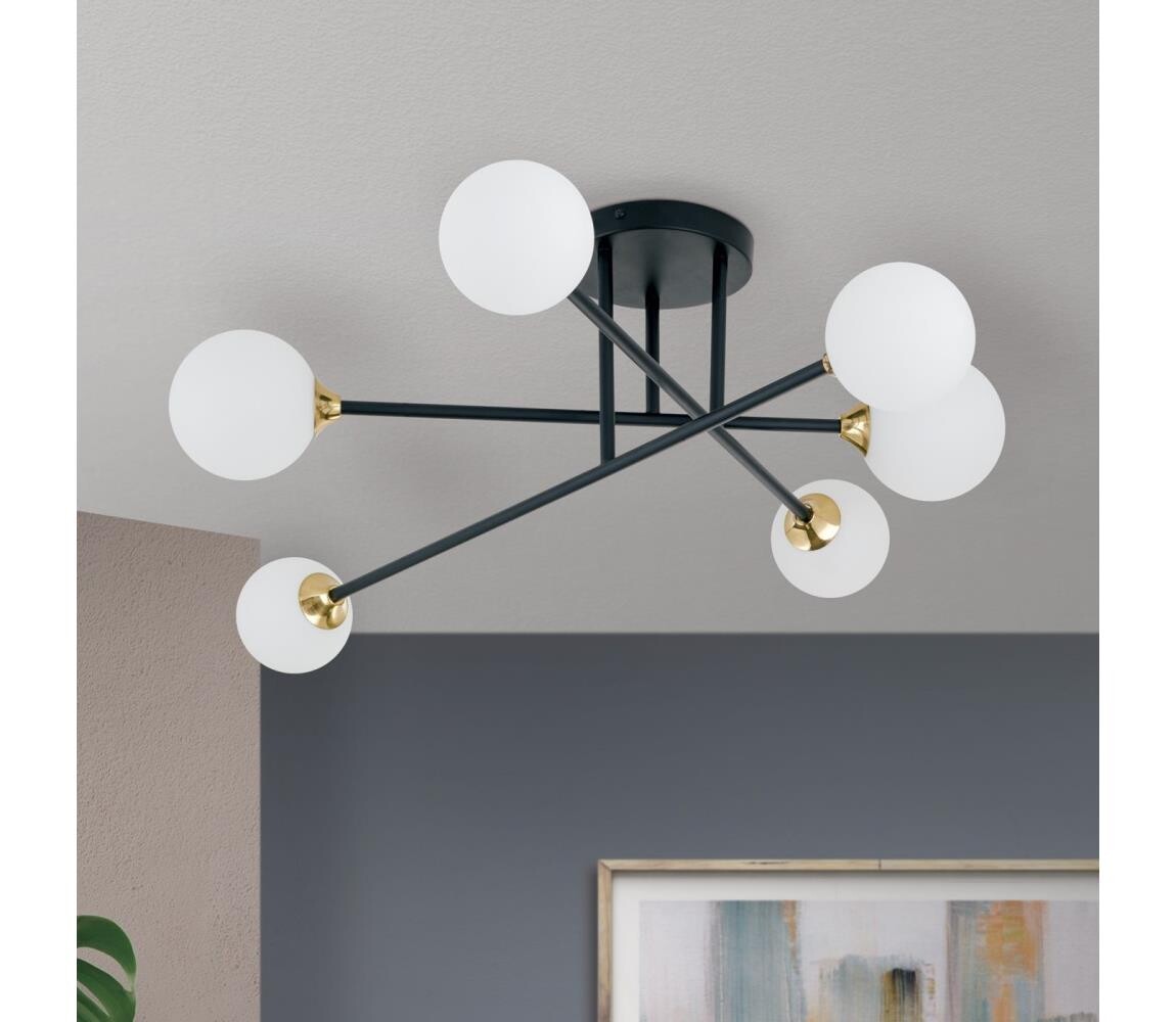 Orion Orion DL 7-786/6 - Přisazený lustr SNOWWHITE 6xG9/20W/230V pr. 84 cm černá/zlatá
