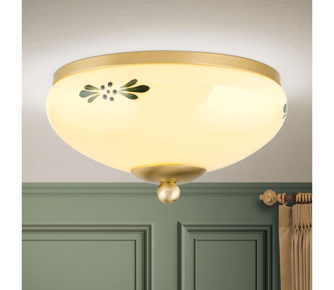 Orion Orion DL 7-672 - Stropní svítidlo LANDHAUS 1xE27/60W/230V pr. 21 cm mosaz/béžová