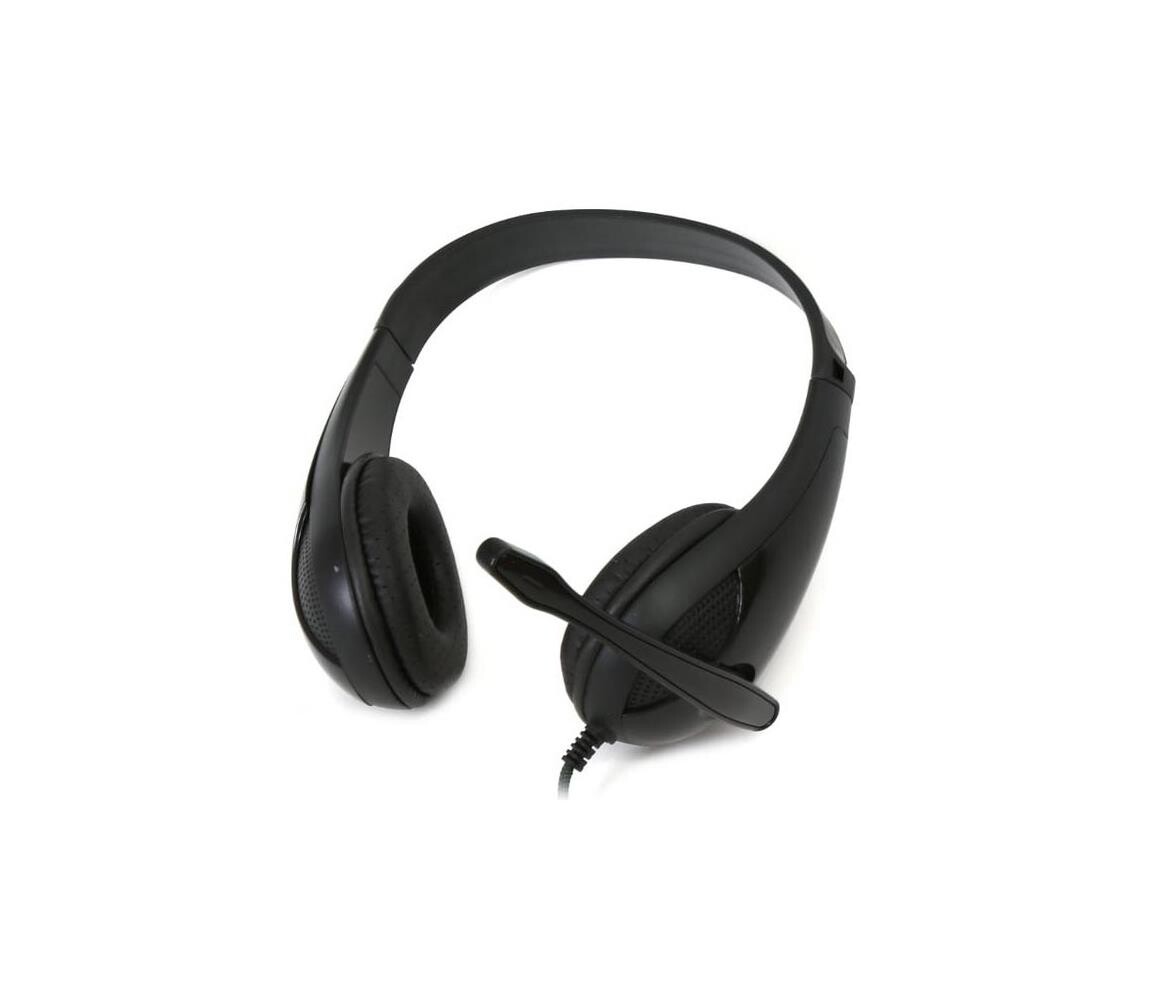 Drátová sluchátka s mikrofonem černá