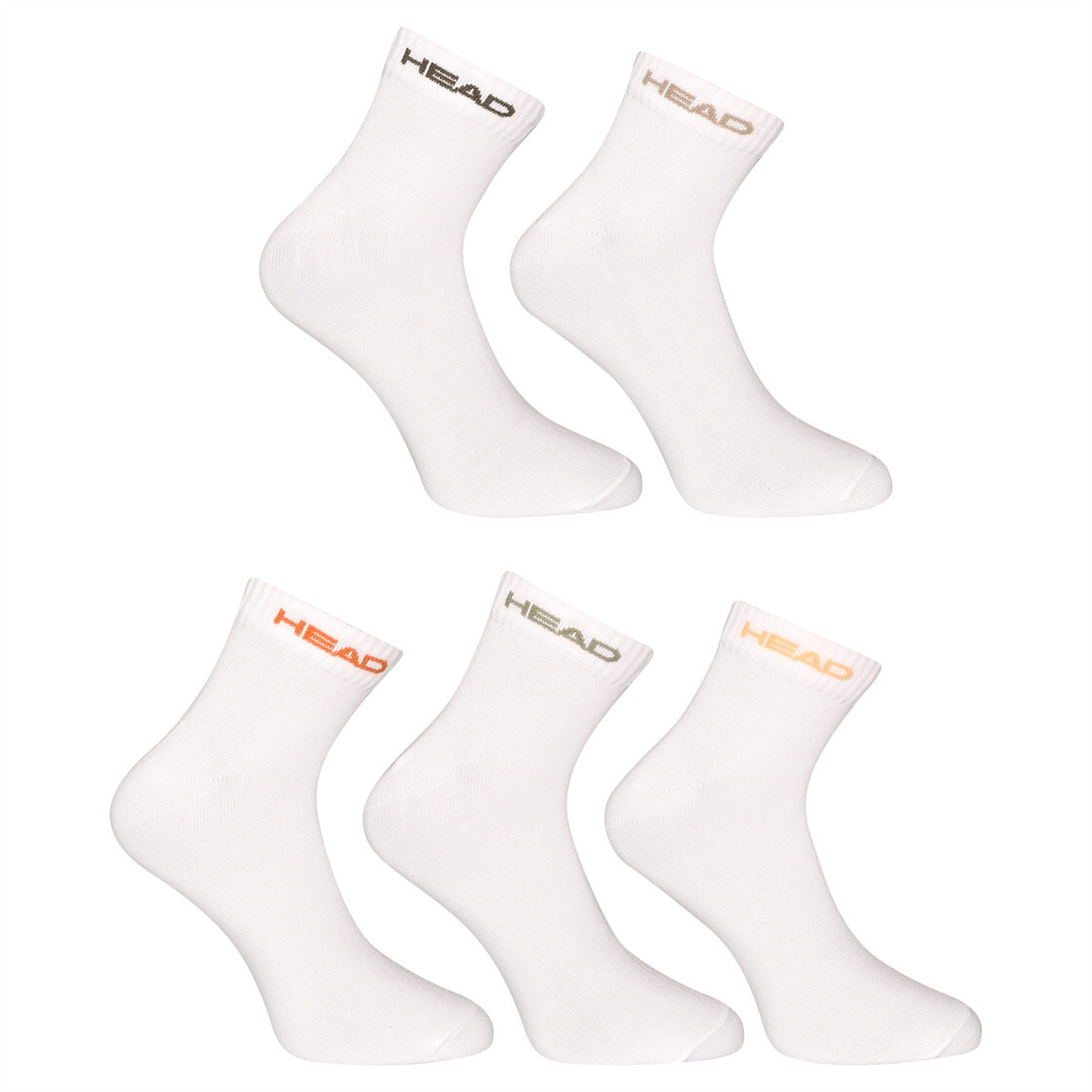5PACK ponožky HEAD kotníkové bílé (701230707 001) L