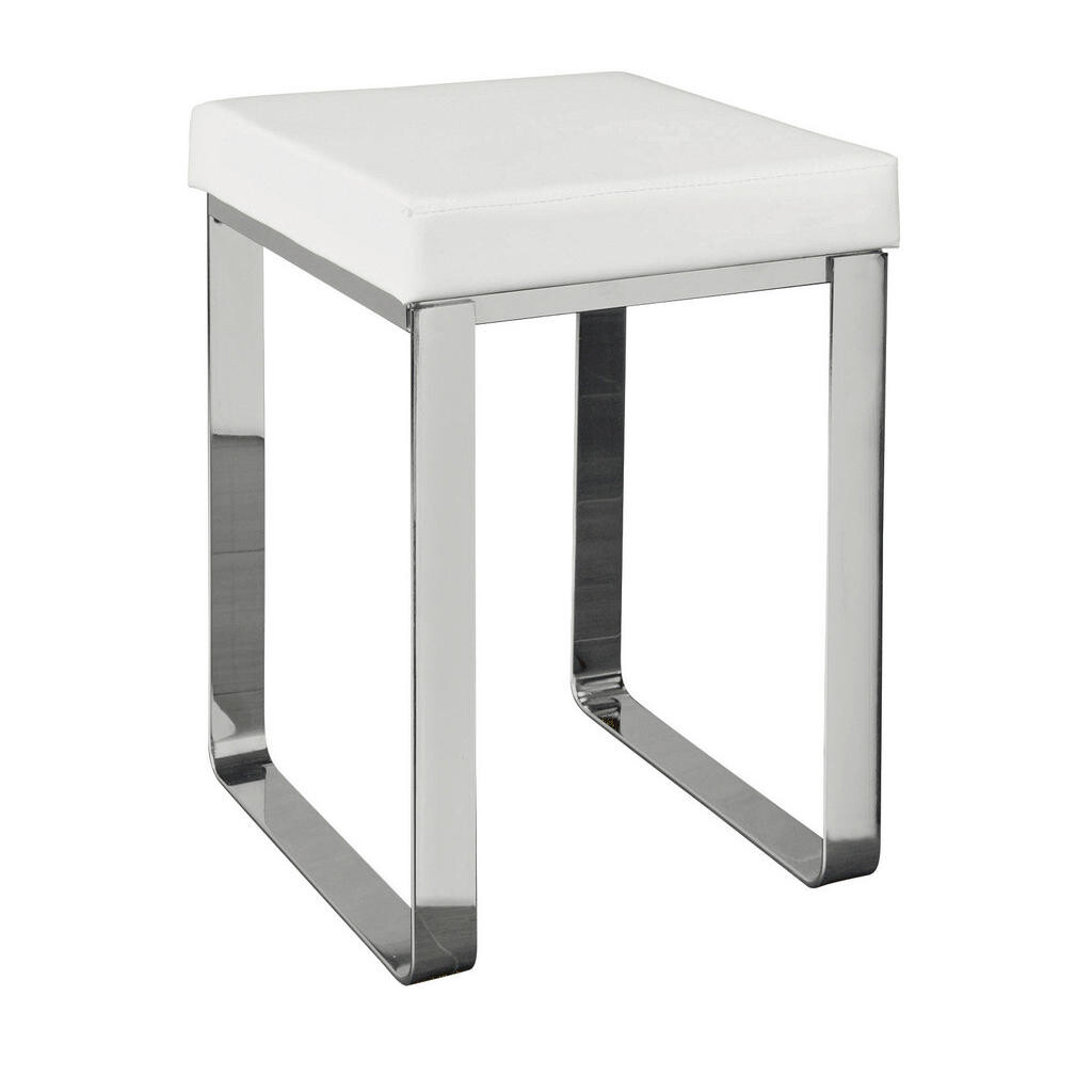 XXXL STOLIČKA DO SPRCHY, bílá, barvy chromu, 37/47/35 cm