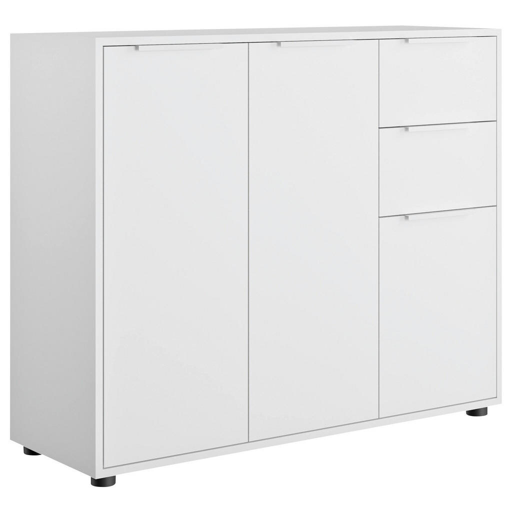 Carryhome KOMODA, vysoce lesklá bílá, 106,7/87/35,3 cm