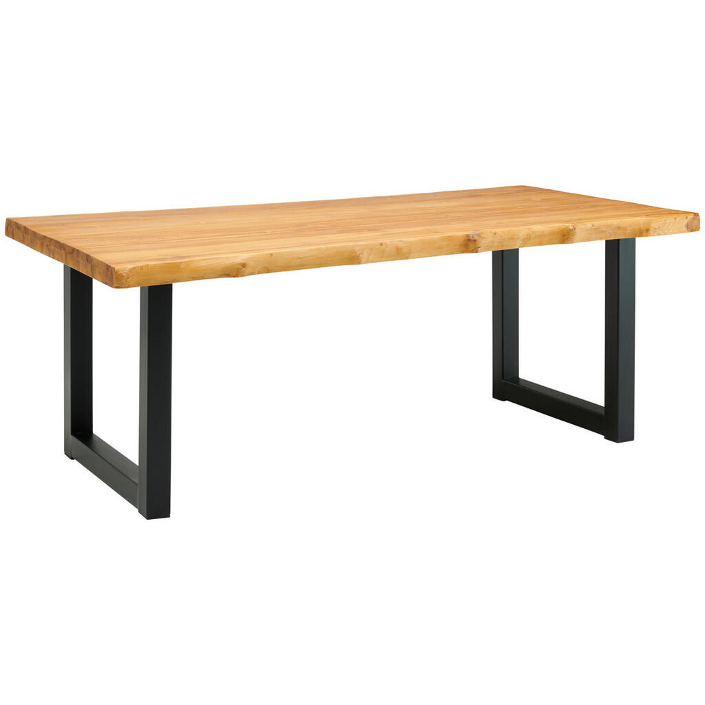 Livetastic JÍDELNÍ STŮL, teakové dřevo, přírodní barvy, černá, 200/78/200 cm