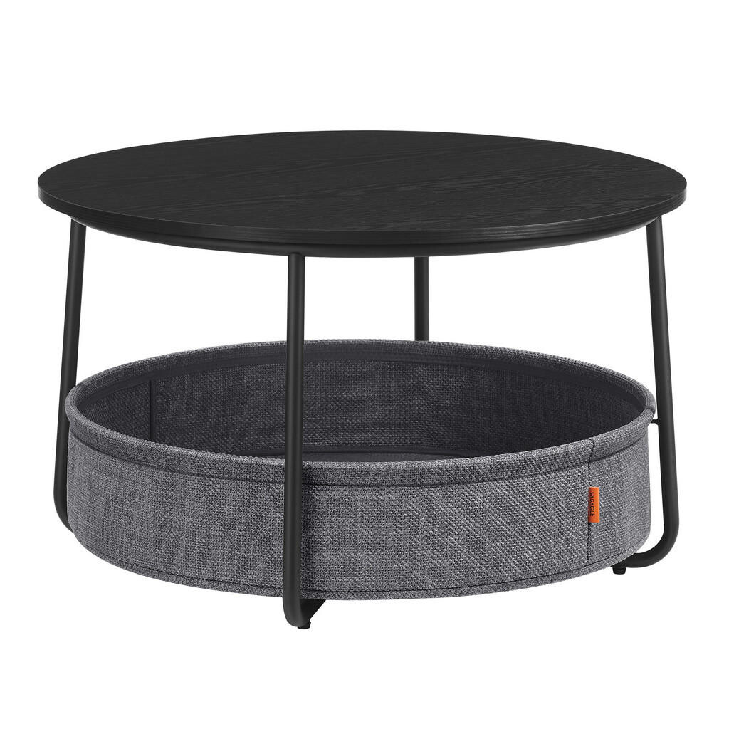 MID.YOU KONFERENČNÍ STOLEK, šedá, černá, kov, textil, kompozitní dřevo, 75/45/75 cm