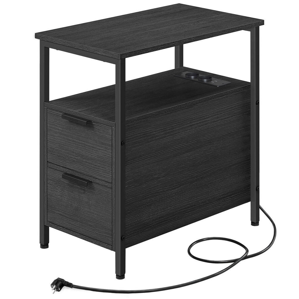 MID.YOU ODKLÁDACÍ STOLEK, černá, kompozitní dřevo, 60/61/35 cm