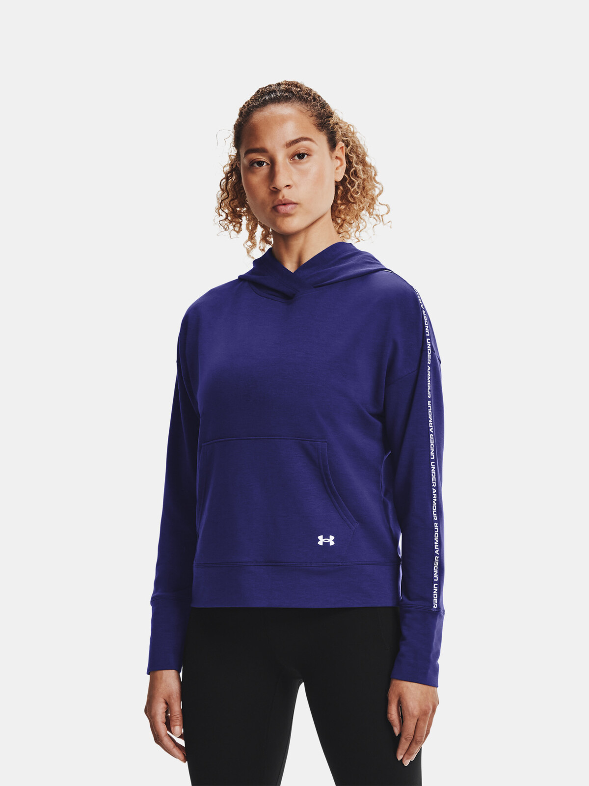 Under Armour Mikina UA Rival Terry Taped Hoodie-BLU - Dámské
