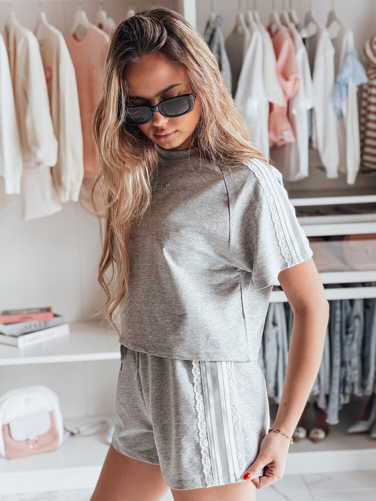 Komplet damski dresowy LOVE SPORT szary Dstreet