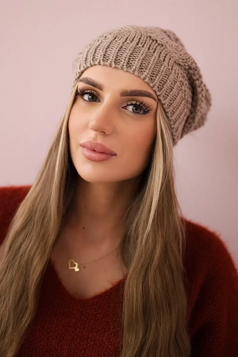 Kesi Sandra K210 tmavě béžová fleecová čepice