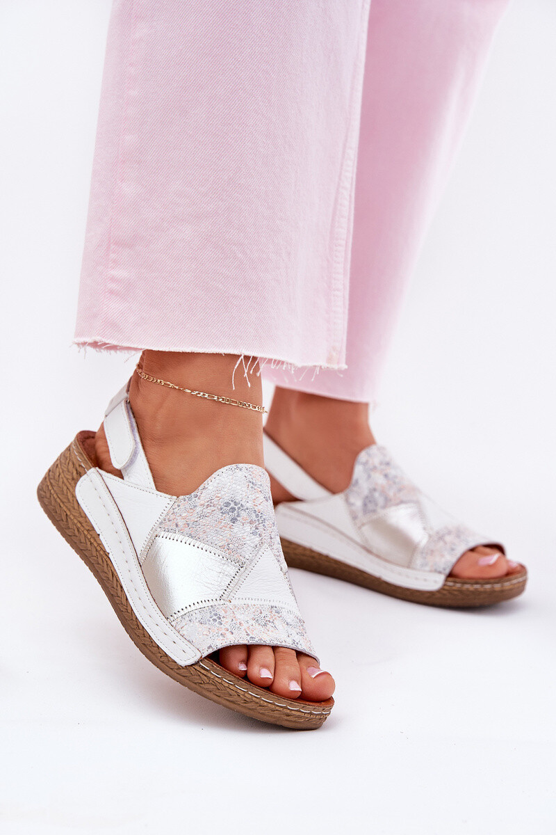 Dámské Kožené Sandály Na Klínu S Pletením Maciejka