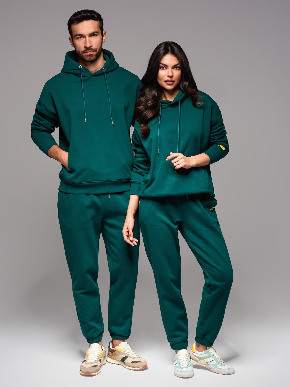Ombre Unisex sweatshirt set unisex hoodie + drawstring pants in athleisure style
