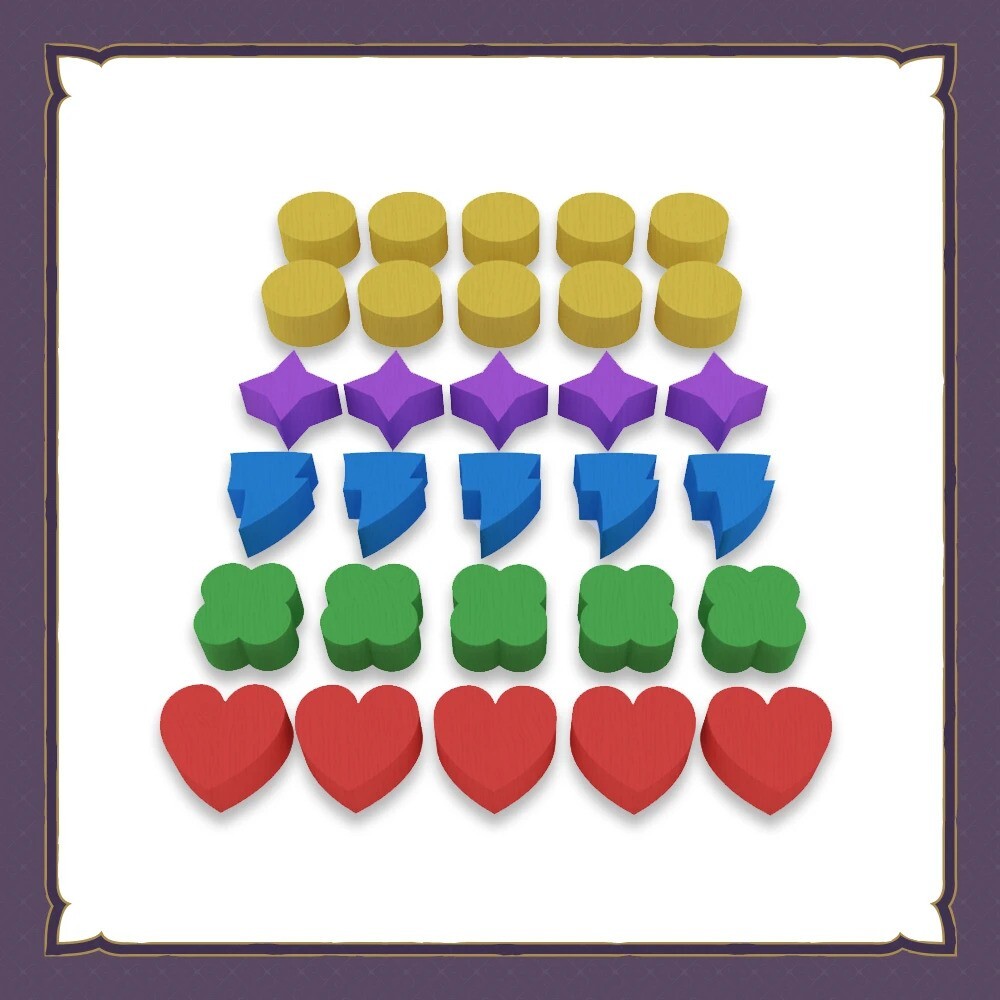 TLAMA games Pouto čarodějky - Sada dřevěných žetonů