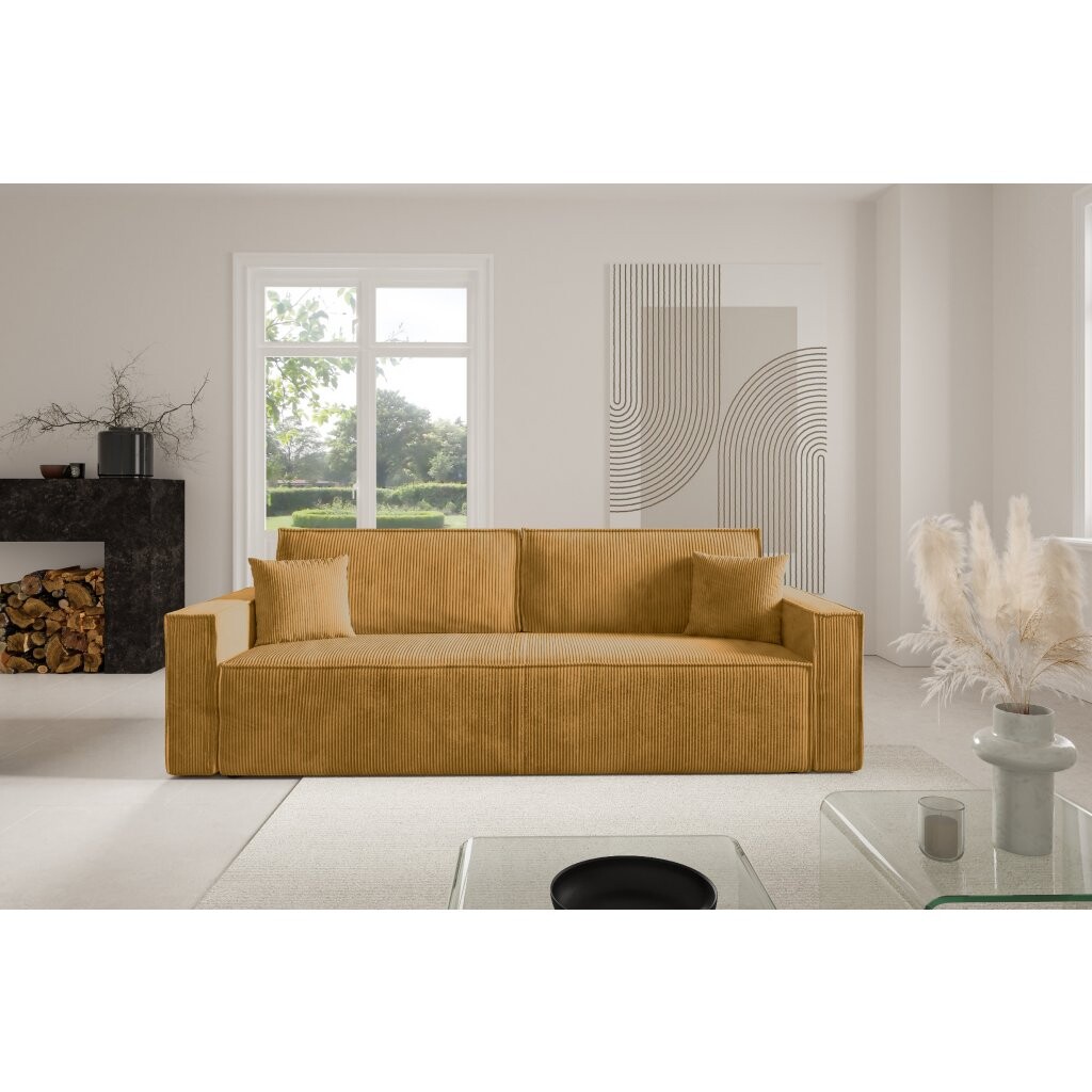 Eka Pohovka BASIC, 240 cm Barva látky: POSO 01 (Žlutá)