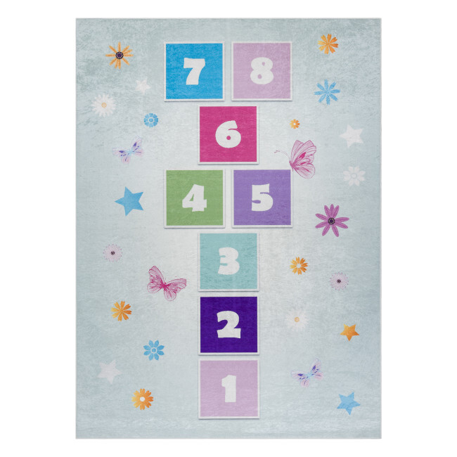 Dětský koberec protiskluzový BAMBINO 1075 Třídy, čísla zelený