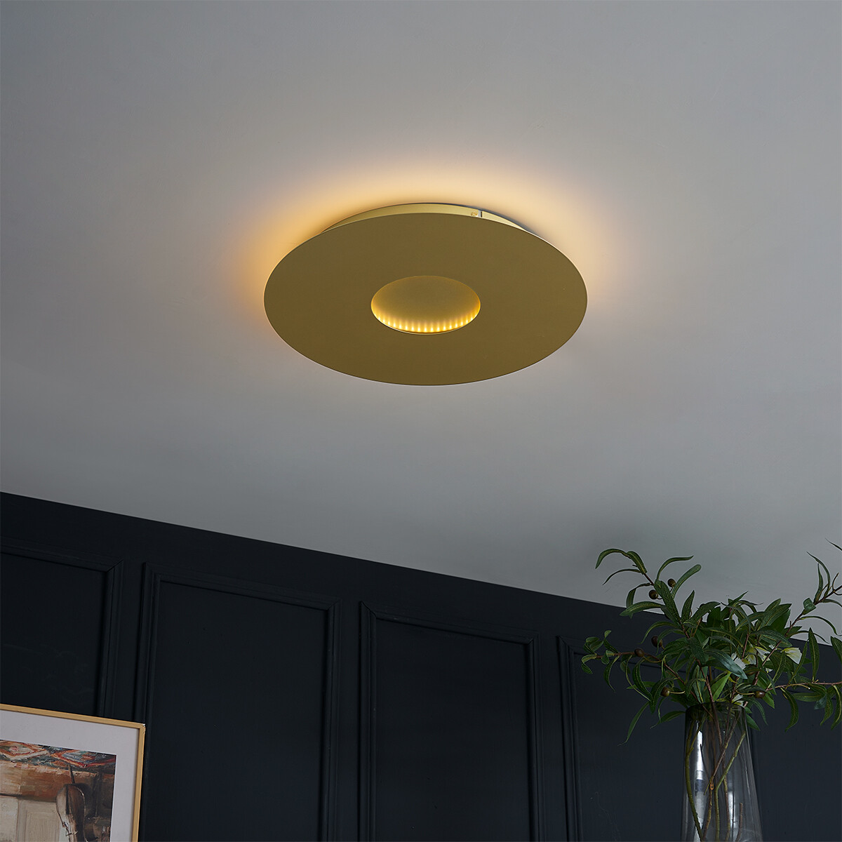 Moderní stropní svítidlo zlaté 40 cm vč. LED s 3-stupňovým stmíváním - Morning